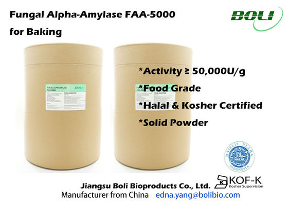 Powder Baking Fungal Alpha Amylase FAA-5000 8% Moisture Food Grade