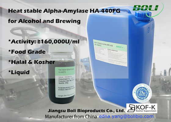 Liquid Food Use Brewing Enzymes High Temperature Alpha Amylase Ha-440fg 160000u/Ml