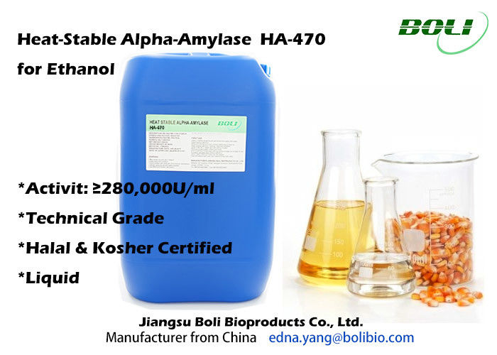 Low PH Tolerate Liquid Heat Stable Enzymes For Ethanol Alpha Amylase HA - 470 280000 U / ml