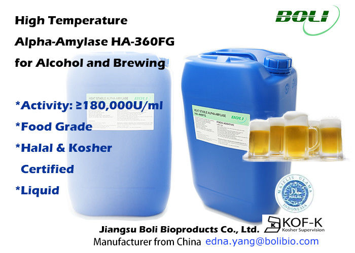High Temperature 180000U / Ml Alpha Amylase Enzyme