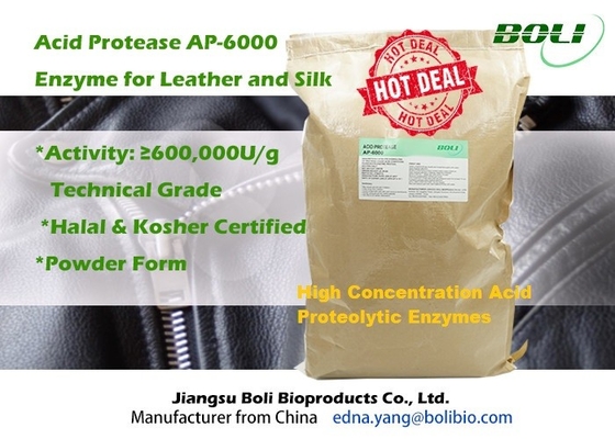 Acid Protease Proteolytic Enzymes AP - 6000 For Leather 600000 U/G Powder