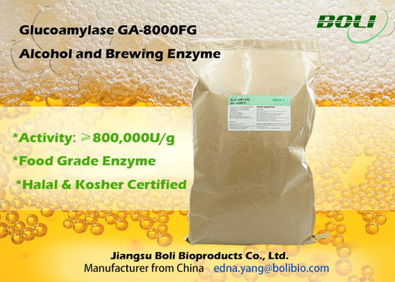 Glucoamylase GA-8000FG Brewing Enzyme For Alcohol High Concerntration Food Grade Powder