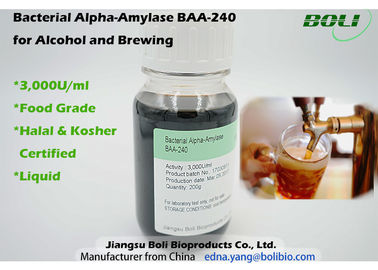 Bacterial Alpha Amylasee BAA - 240 , 3000 U / ml Alpha Amylase Enzyme Brewing