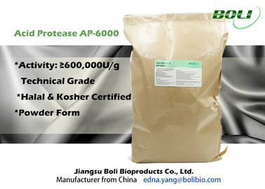 600000U / g Acid Protease , Light Brown Powder Microbial Proteases High Concentration