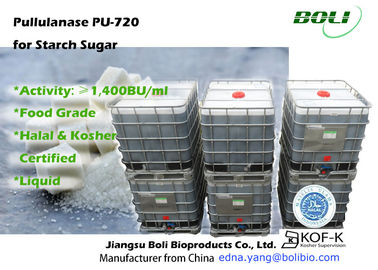 Food Grade Pullulanase PU-720 , 1,400 BU / ml Enzymes In Food Industry For Production Of High Glucose Syrup