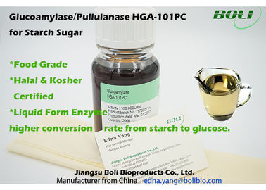 Food Grade Pullulanase Enzyme 1400B U / ml , Glucoamylase100,000U/ml  HGA-101PC For Starch Sugar Liquid form