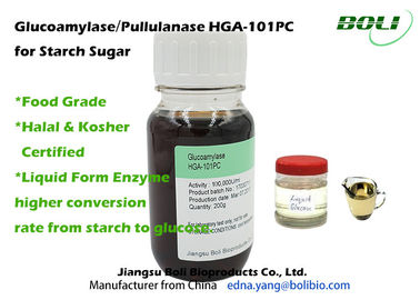 Food Grade Pullulanase Enzyme 1400B U / ml , Glucoamylase100,000U/ml  HGA-101PC For Starch Sugar Liquid form