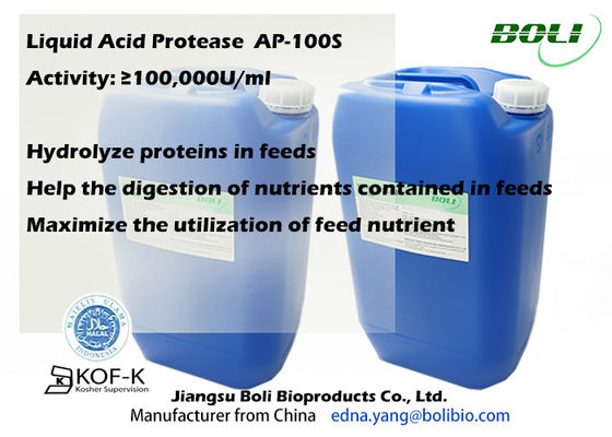 Liquid 100000u/Ml Acid Protease Enzyme Animal Feed Addictive Hydrolyze Proteins High Ac