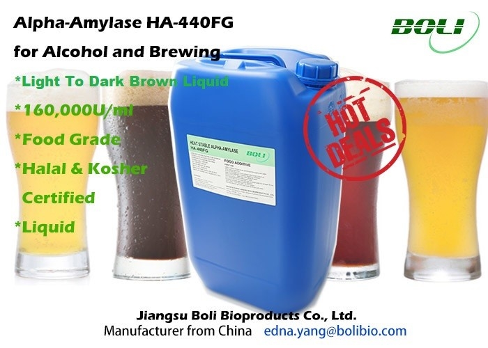 Food Grade Alpha Amylase Brewing Enzymes Heat Stable HA-440FG For Alcohol
