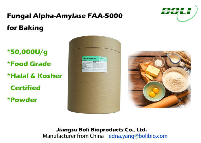 50000 U / g   Baking Enzymes Fungal Alpha Amylase 8% Moisture Food Grade For Bakery