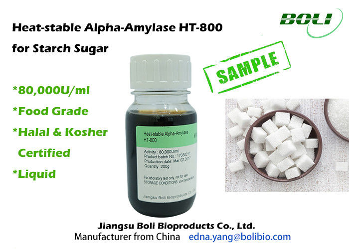 High Efficient Alpha Starch Enzyme 80000 U / ml  , Low PH Tolerant Liquefaction Enzyme