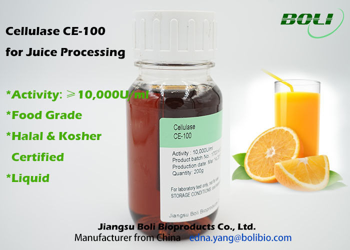 Food Grade High Purity Cellulase Enzyme CE - 100  30 To 70°C For Juice Productionaq