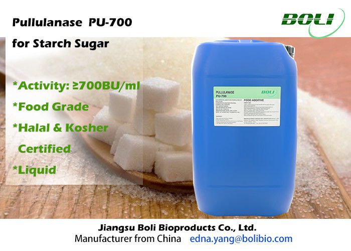 High Efficient Pullulanase For Glucose / Maltose Syrup , 700 BU / ml Bacillus Licheniformis Enzyme