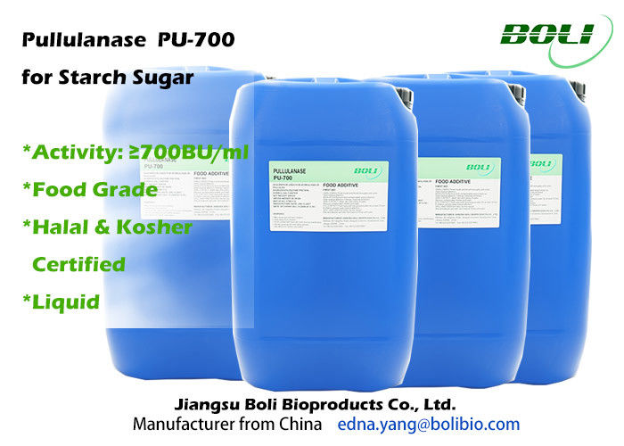 Food Grade Pullulanase , 700 BU / ml Enzymes In Food Industry For Production Of High Glucose Syrup