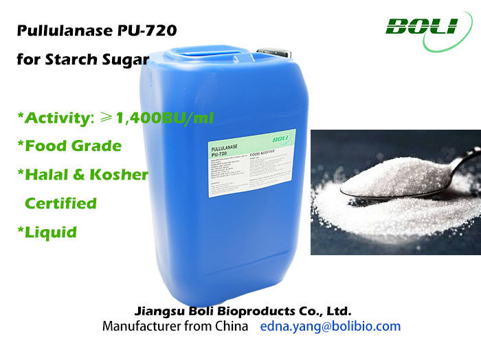 High Purity Bacillus Licheniformis Enzyme , 1400 BU / ml Pullulanase For Starch Sugar
