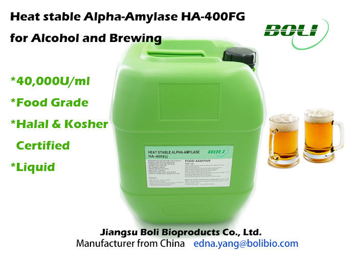 Heat Stable Alpha Amylase 40000 U / ml  , Liquefaction Industrial Enzymes In Brewing