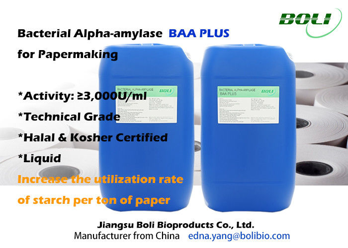 Technical Grade Bacterial Alpha Amylase Enzymes In Paper Industry With HALAL Certificaate