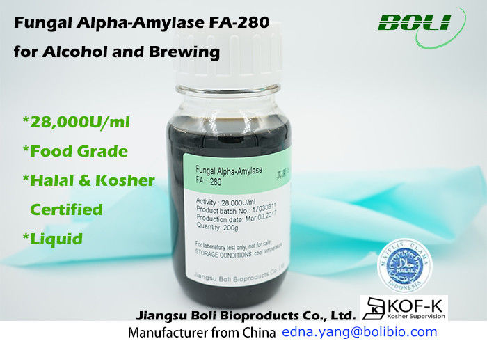 Liquid Fungal Alpha Amylase FA-280 , Stable Activity Alpha Amylase Enzyme Brewing Non - GMO